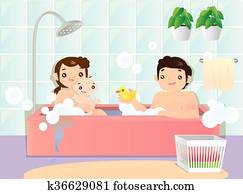 bubble bath couple