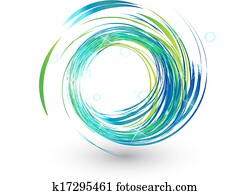 blaue wellen, mit, helle lichter, logo