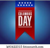 Columbus day banner sign illustration design