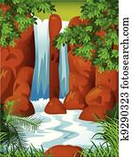 Waterfall background Waterfall background