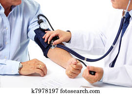 Blood pressure measuring. Doctor and patient. Blood pressure measuring. Doctor and patient.