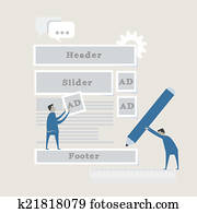 Element of web development concept icon in flat design Element of web development concept icon in flat design