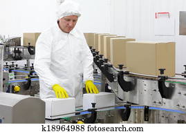 em, linha produção, em, fábrica