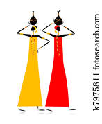 ethnisch, frauen, mit, krüge