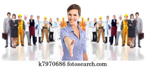 grupo, de, industrial, workers.