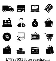 shoppen, symbol, satz shoppen, symbol, satz