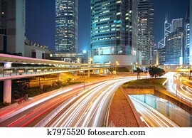 traffic night in downtown area traffic night in downtown area