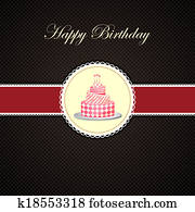 Vector Birthday cake in invitation card Vector Birthday cake in invitation card