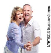 ältere paare, in, love.