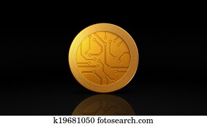 číslicový, obeživo, zlato coin, súmrak