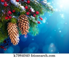 arte, nevado, árvore natal