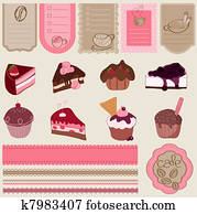 Dessert and Sweets design element Set - for scrapbook Dessert and Sweets design element Set - for scrapbook
