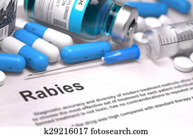 diagnose, -, rabies., medizinische, concept., 3d, render.