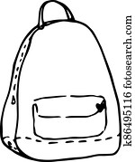 Hand drawn vector set sketch Doodle backpacks. Casual Backpack, Fashion