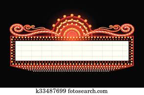 hell, theater, glühen, früher, kino, neon zeichen hell, theater, glühen, früher, kino, neon zeichen