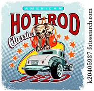 Hot Rod Clipart | k11868335 | Fotosearch