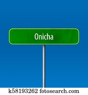 Onicha - town sign, place name sign