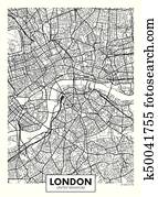 וקטור, פוסטר, מפה, עיר, לונדון