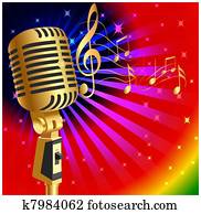 מוסיקה, רקע, עם, gold(en), מייק, ו, ראה