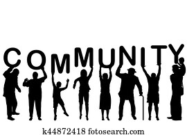 קהילה, מושג, עם, אנשים, צלליות