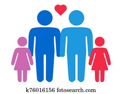 A schematic depiction of a family couple of gay men with children A schematic depiction of a family couple of gay men with children