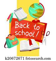 Back to school background with education icons. Back to school background with education icons.