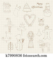Doodle Christmas Design Elements - for scrapbook, design, invitation, greetings