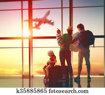family with suitcases family with suitcases