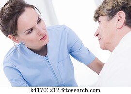 Female nurse with senior