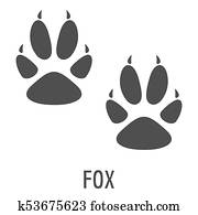Fox step icon, simple style. Fox step icon, simple style.