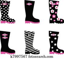 Retro patterned wellington rain boo Retro patterned wellington rain boo