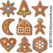 set of gingerbread cookies set of gingerbread cookies
