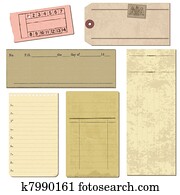 Set of Old paper objects - for design and scrapbook in vector Set of Old paper objects - for design and scrapbook in vector