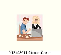 terrified office workers