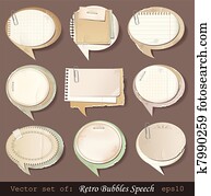 ראטרו, נייר, בועות, נאום