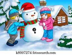 Children and Snowman