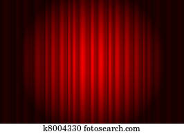 Curtain from the theatre with a spotlight Curtain from the theatre with a spotlight