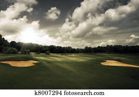 Evening at the golf course Evening at the golf course