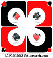 herzen, spaten, diamanten, kreuz