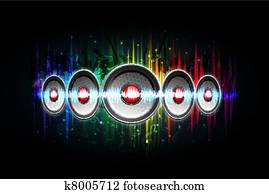 Loud Speaker on Musical Background Loud Speaker on Musical Background