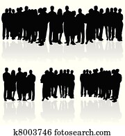 ludzie, grupa, sylwetka