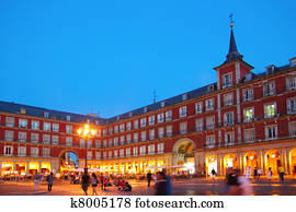 Madrid Plaza Mayor typical square in Spain