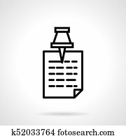 Memo paper simple line vector icon