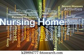 Nursing home background concept glowing