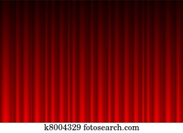 Realistic red curtain Realistic red curtain