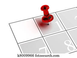 rot, reißnagel, zeigen, dass, erster tag jahres, an, a, grauer, tagesordnung, boder, winkel, von, a, seite