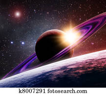 Saturn with its moon Saturn with its moon