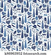 Seamless pattern of Fathers day. Flat set icons on white background. Seamless pattern of Fathers day. Flat set icons on white background.