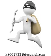 Thief running with a sack Thief running with a sack