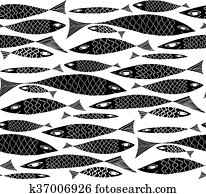 Stock Images of Underwater view of a black and white striped fish